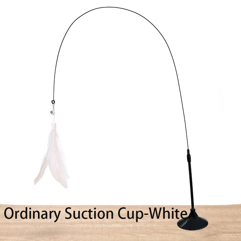 Brinquedo Interativo de Penas com Ventosa para Gatos